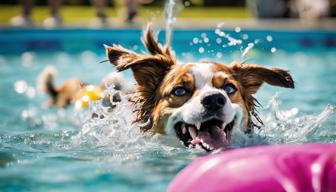 Hundeschwimmen im Freibad Kleinblittersdorf am Sonntag